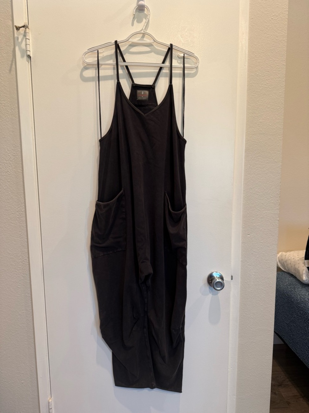 Free People Black Strappy Jumpsuit with Pockets